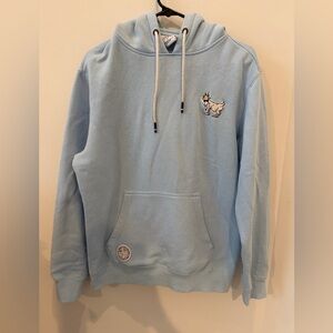 Goat USA Pullover Sweatshirt Sky Blue Hoodie with Embroidered Patch